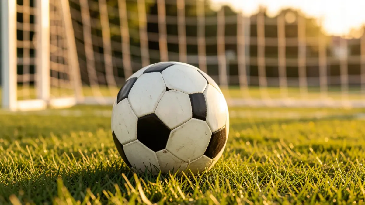 Generic image of a soccer ball on grass.