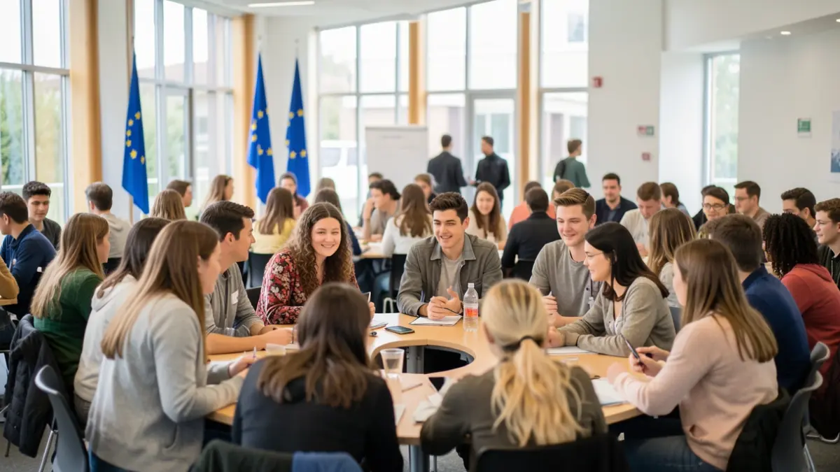 Imagen genérica de jóvenes participando en un evento europeo.