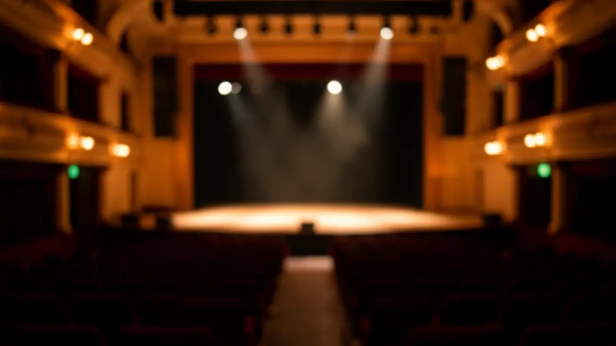 Imatge genèrica d'un interior de sala de concerts amb el focus en l'escenari buit.