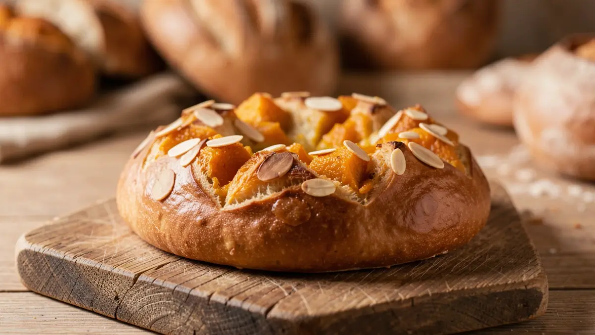 Imatge genèrica d'un dolç tradicional valencià amb carabassa i ametla.