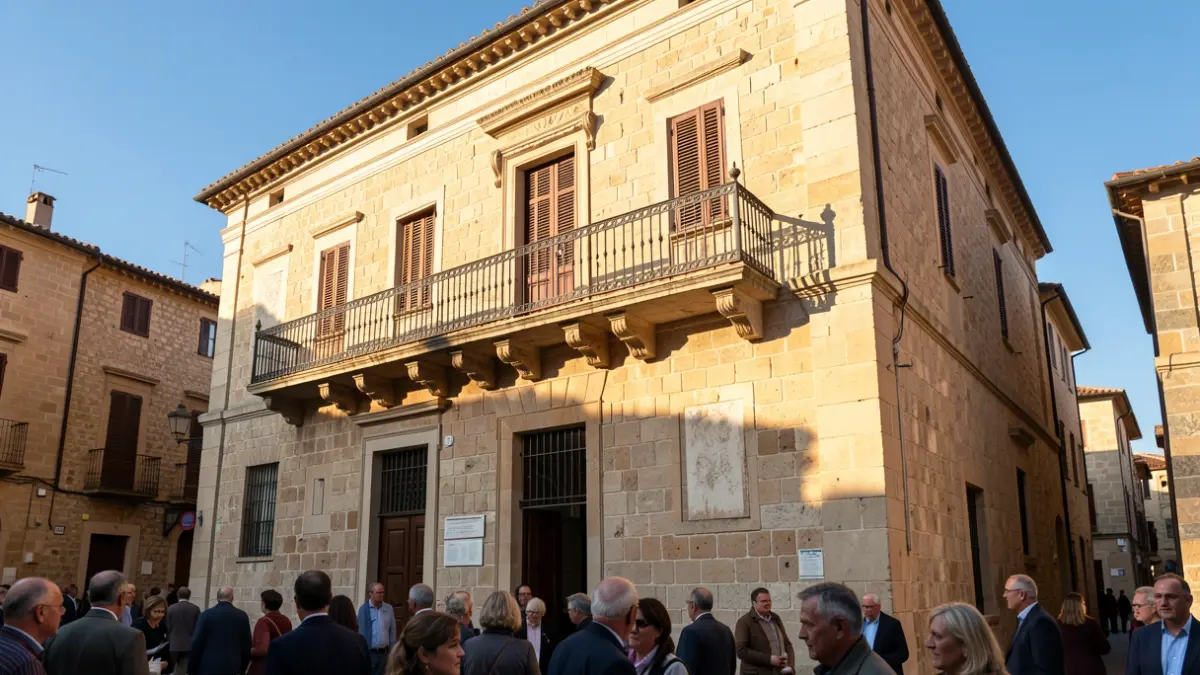 Imatge genèrica de la façana d'un edifici institucional valencià amb sol.