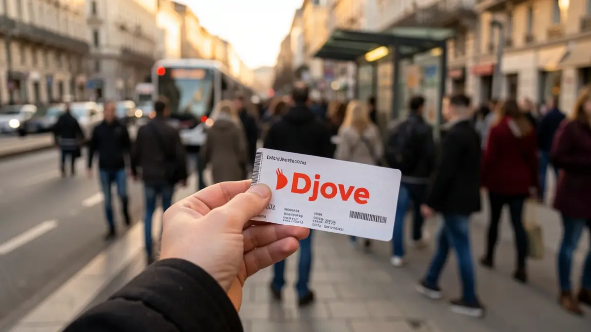 Imatge genèrica d'un títol de transport per a joves amb el logo Djove.