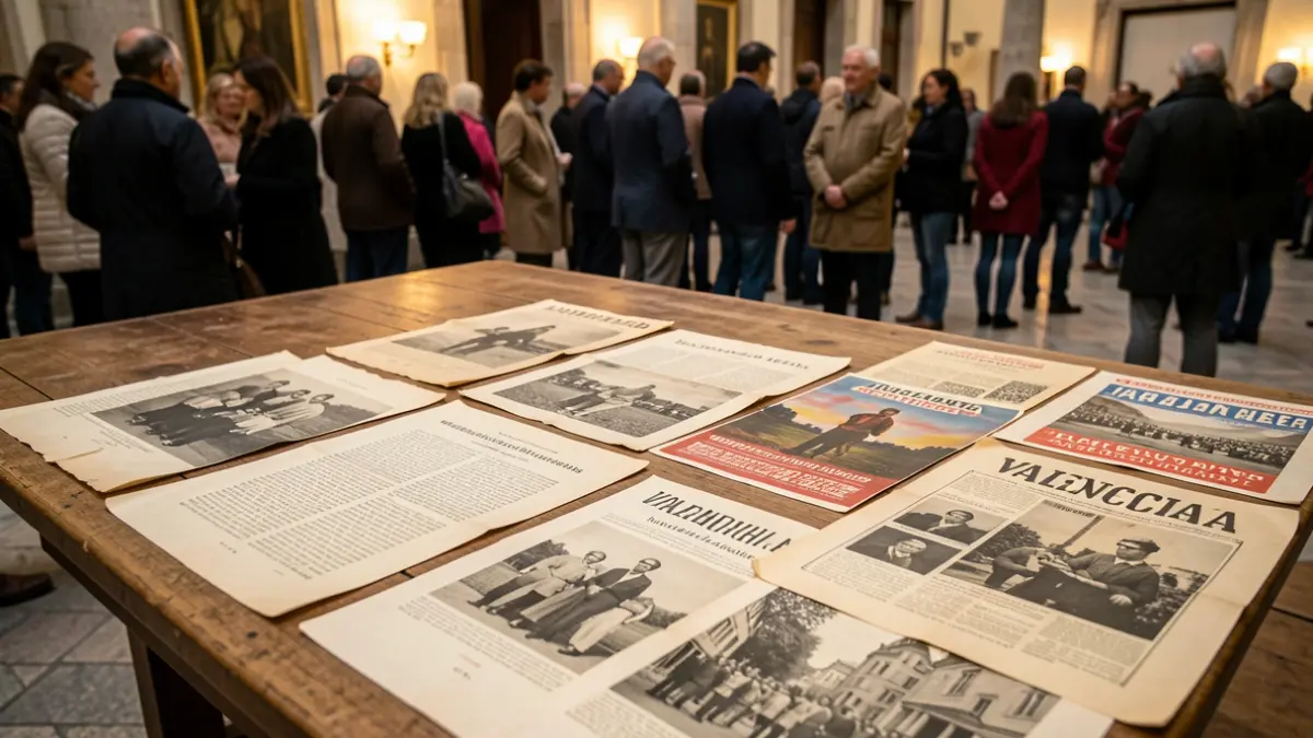 Imatge genèrica de documents històrics, fotografies i cartells.
