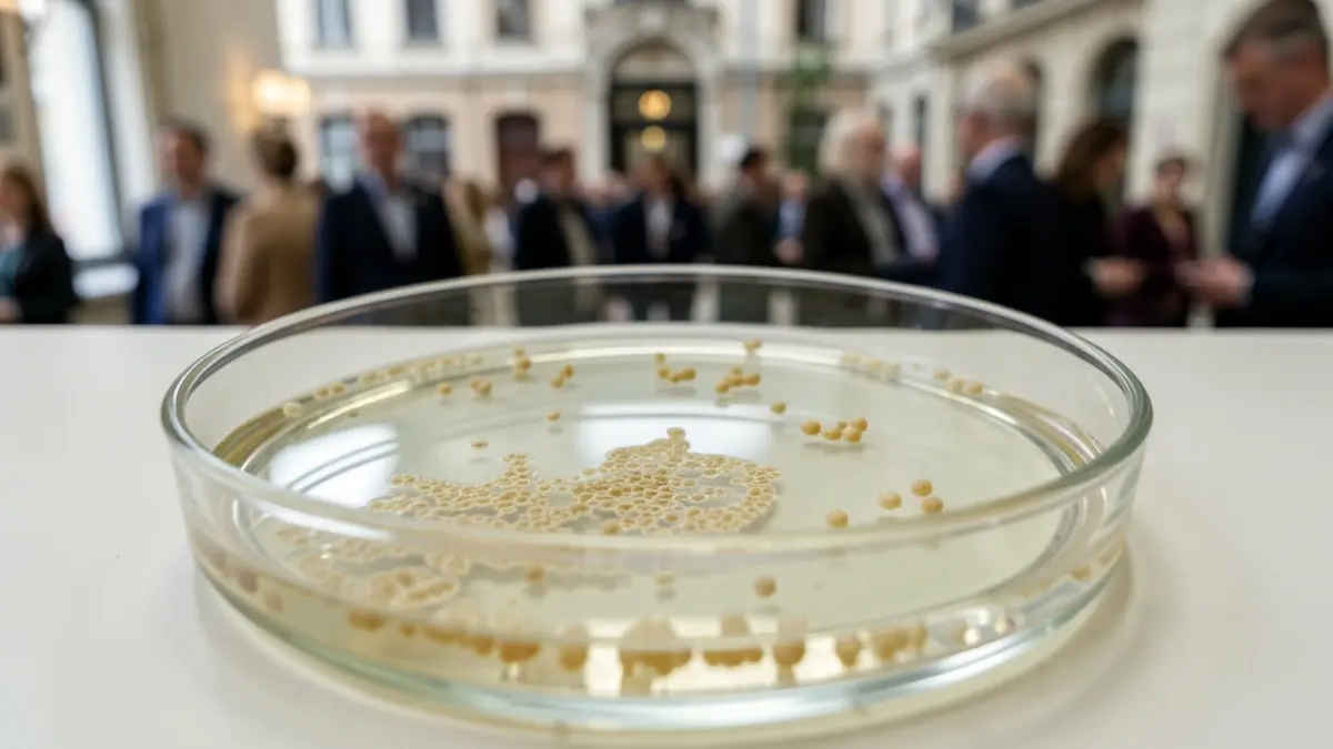 Generic image of a bacterial culture dish with oligosaccharides.