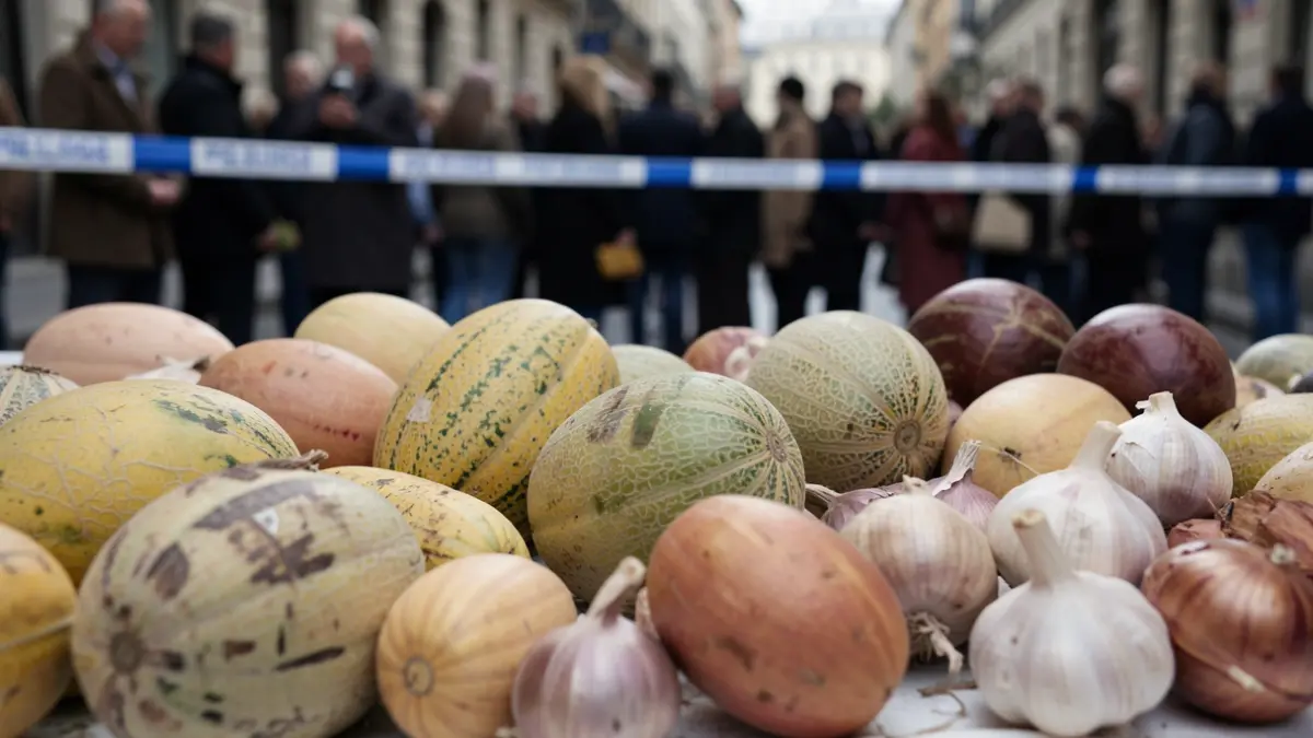 Imatge genèrica de productes alimentaris peribles i cinta policial.