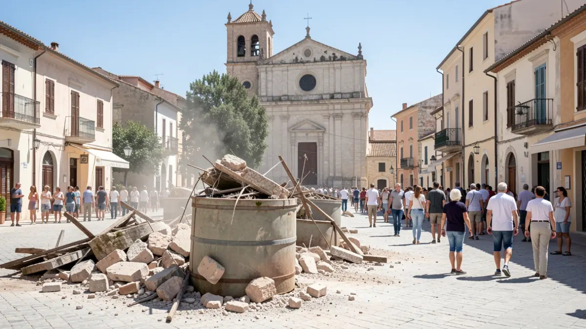 Imatge genèrica de la demolició d'antigues instal·lacions municipals en un nucli urbà.