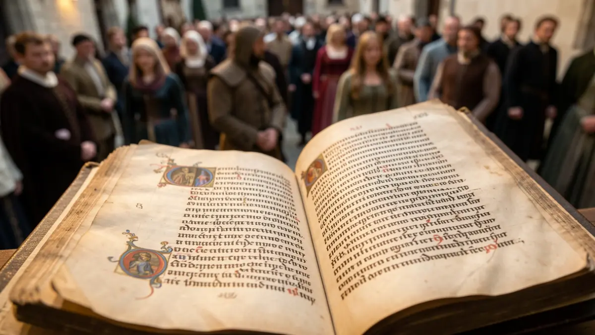 Imatge genèrica d'un llibre antic amb cal·ligrafia i lletres il·lustrades.