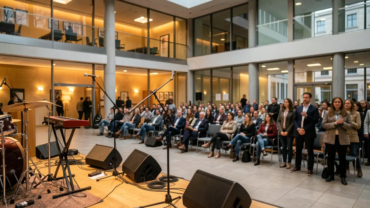Imatge genèrica de l'escenari d'un concurs de música universitària.
