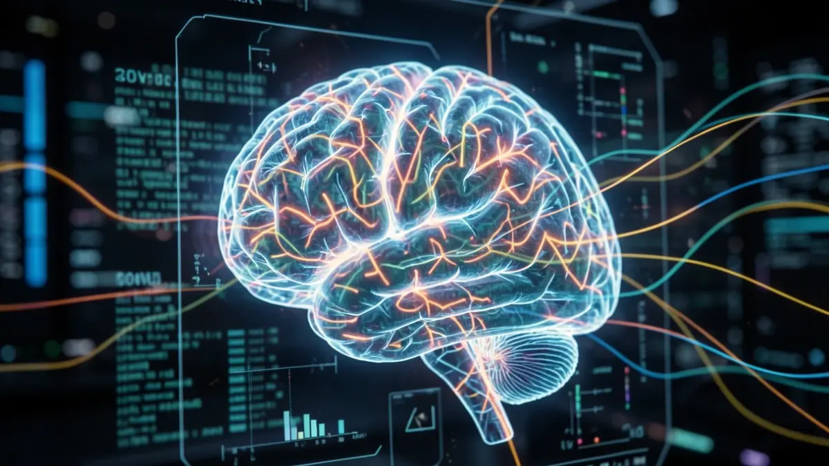 Generic image of a brain-computer interface with glowing neural pathways and digital data streams.