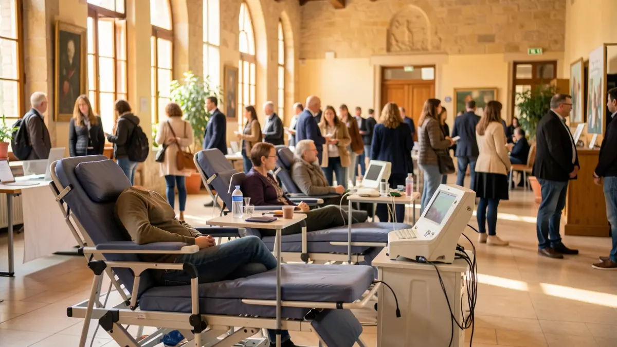 Imatge genèrica d'una jornada de donació de sang en un espai universitari.