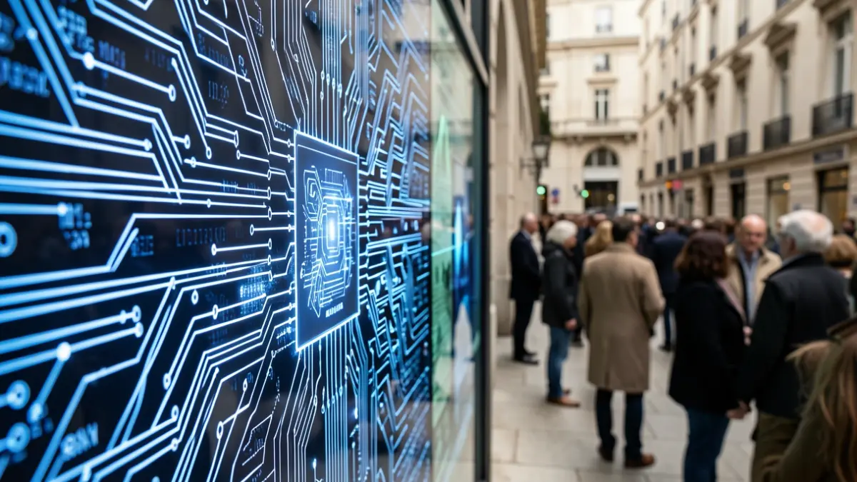 Generic image of abstract representations of electrical circuits and data streams, glowing with blue and white light against a dark background.