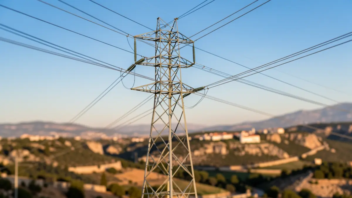 Generic image of a high-voltage tower in front of the Font Roja landscape in Alcoi.
