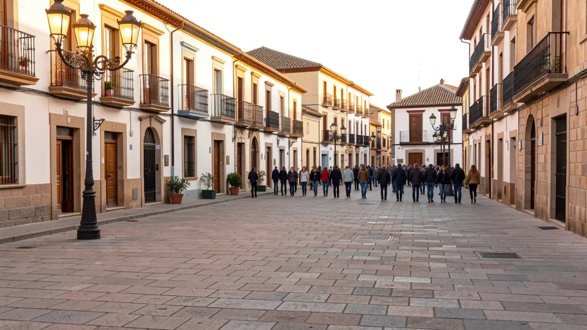 Plaça de l'Ajuntament de l'Eliana amb enllumenat públic al capvespre.