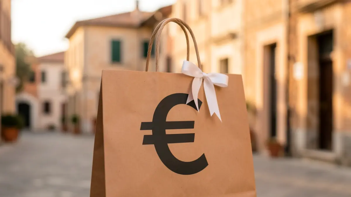 Imatge genèrica d'una bossa de compra amb el símbol de l'euro.
