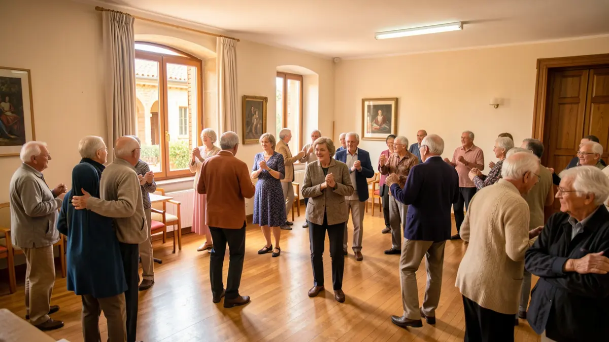 Imatge genèrica d'una classe de ball per a persones majors en un centre comunitari.