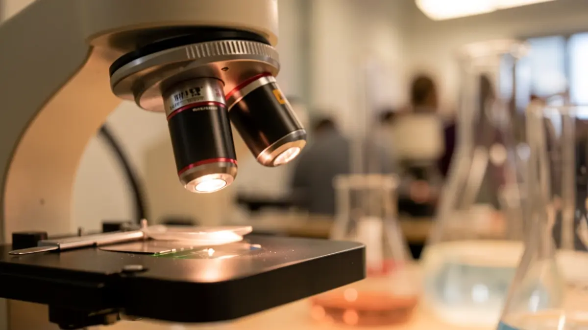 Generic image of a microscope in a laboratory.