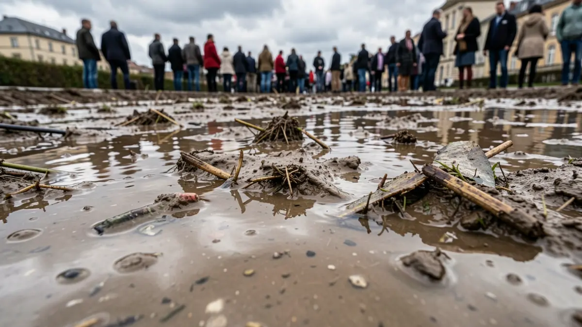 Imatge genèrica de sediments i aigua contaminada després d'una inundació.