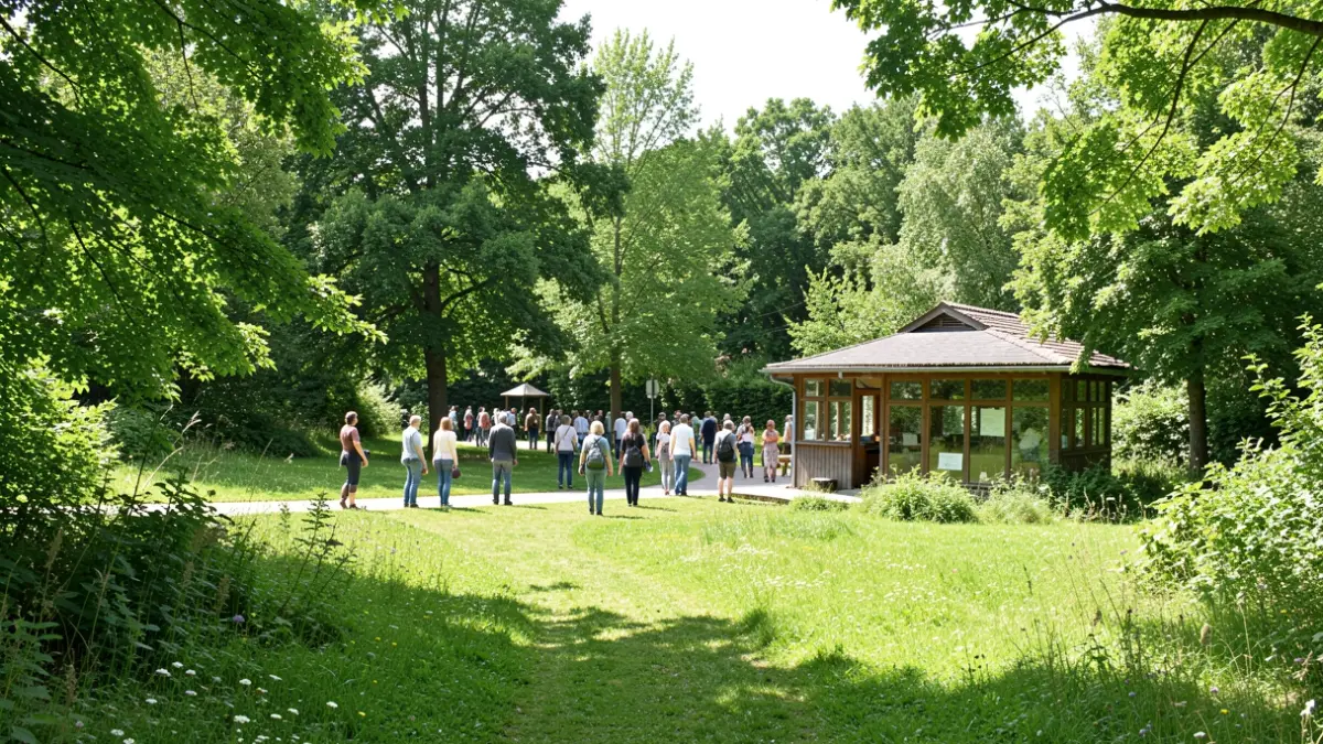 Imatge genèrica d'un espai natural amb una construcció per a educació ambiental.