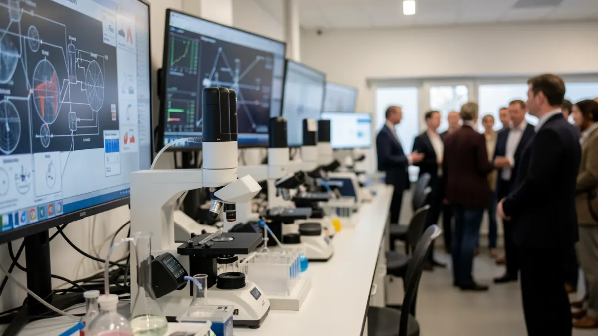 Imatge genèrica d'un laboratori científic amb equipament avançat i pantalles amb dades.