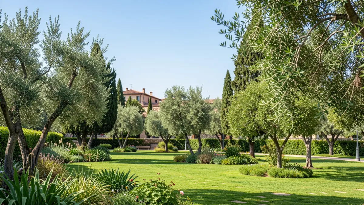 Generic image of a municipal green space with diverse vegetation and a blue sky.
