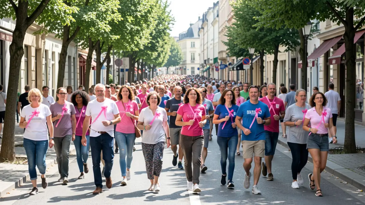 Imatge genèrica de participants en una carrera solidària contra el càncer de mama.