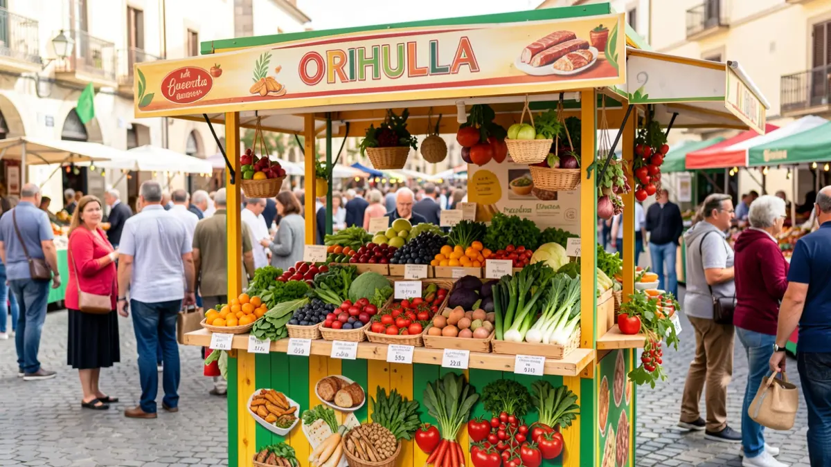 Imagen genérica del stand de Orihuela en la feria gastronómica, destacando los productos de la huerta.