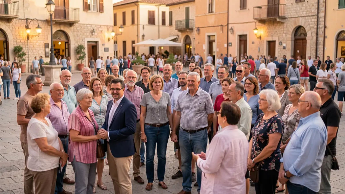 Generic image of people gathered in a public space showing mutual support.