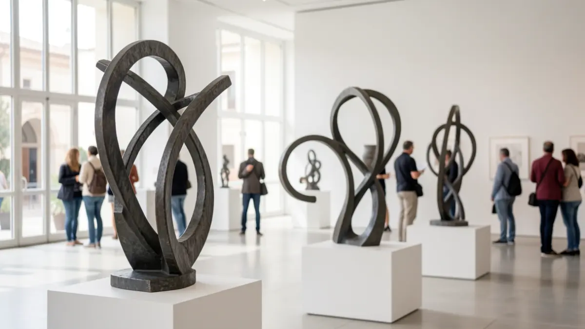 Generic image of a sculpture exhibition in a cultural center.