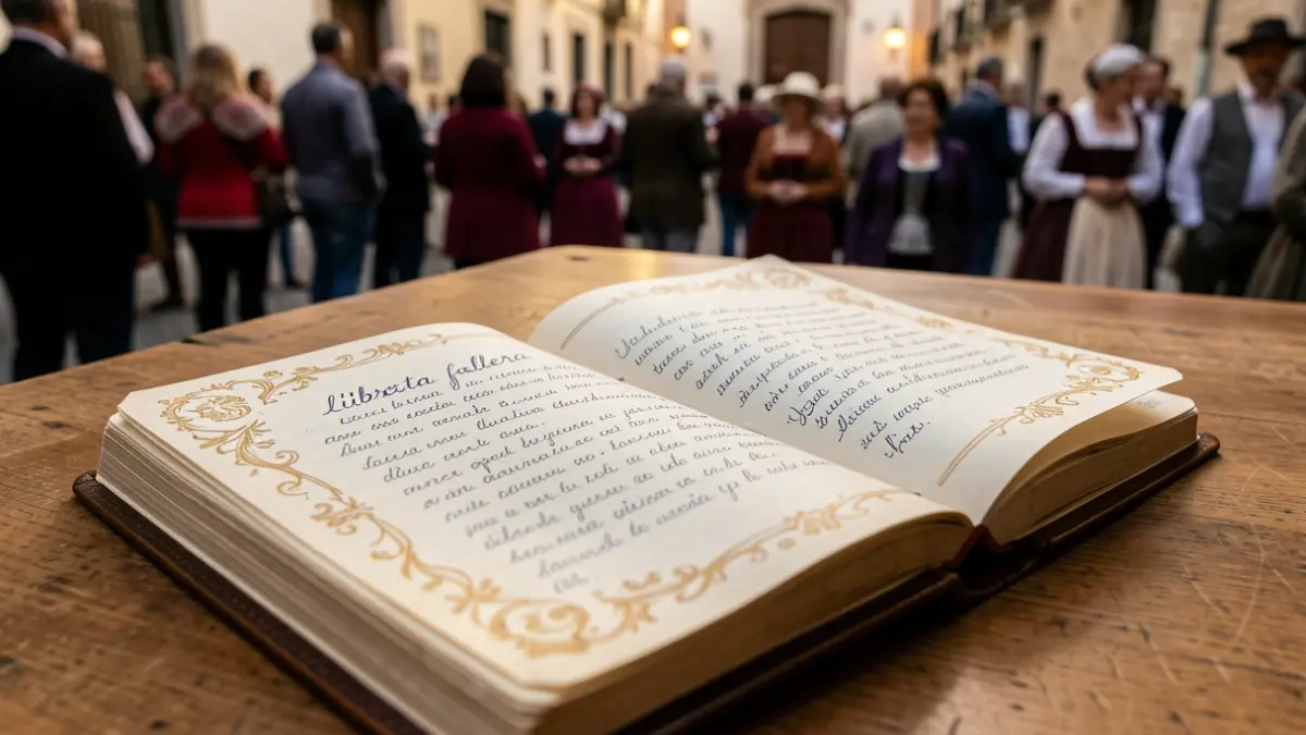 Imatge genèrica d'un llibret faller tradicional en valencià.