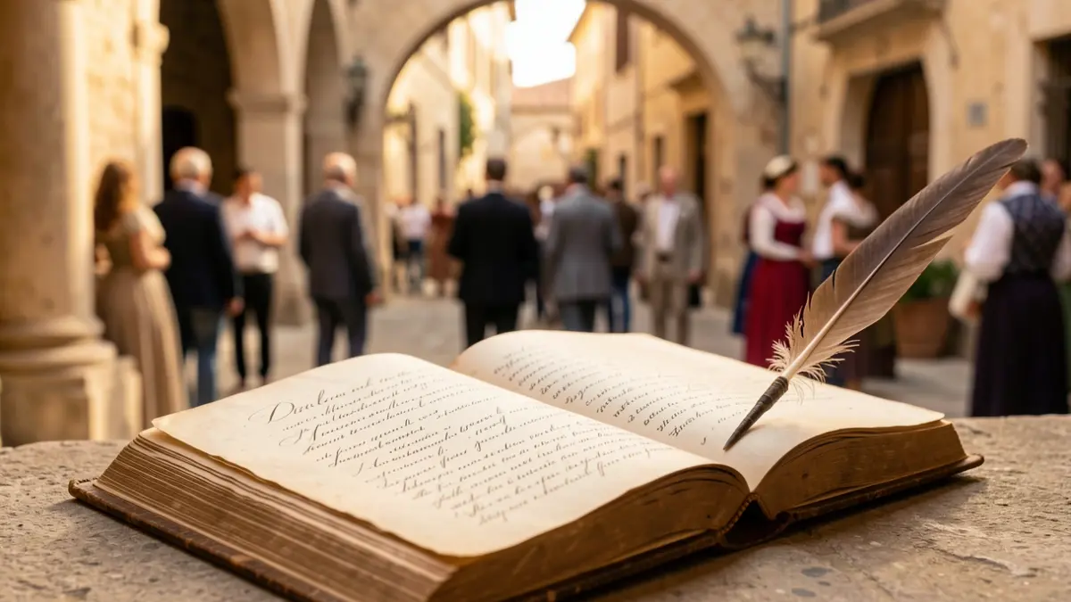 Imatge genèrica d'un llibre obert amb una ploma, evocant la creació literària.