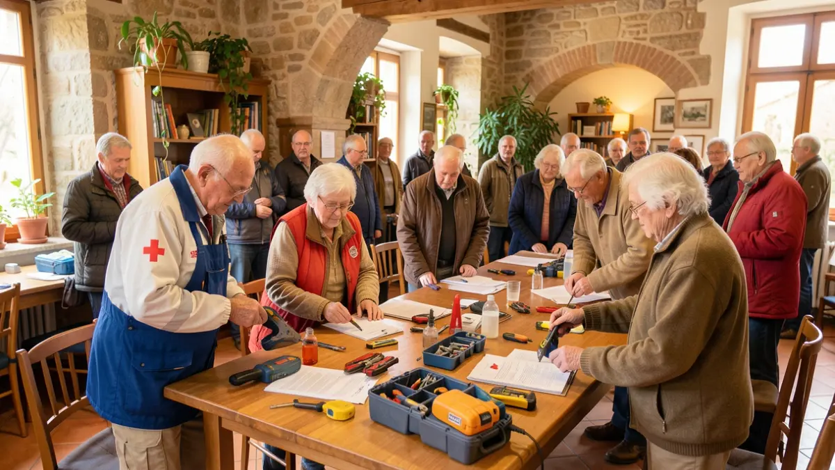 Generic image of elderly people participating in an emergency preparedness training session.