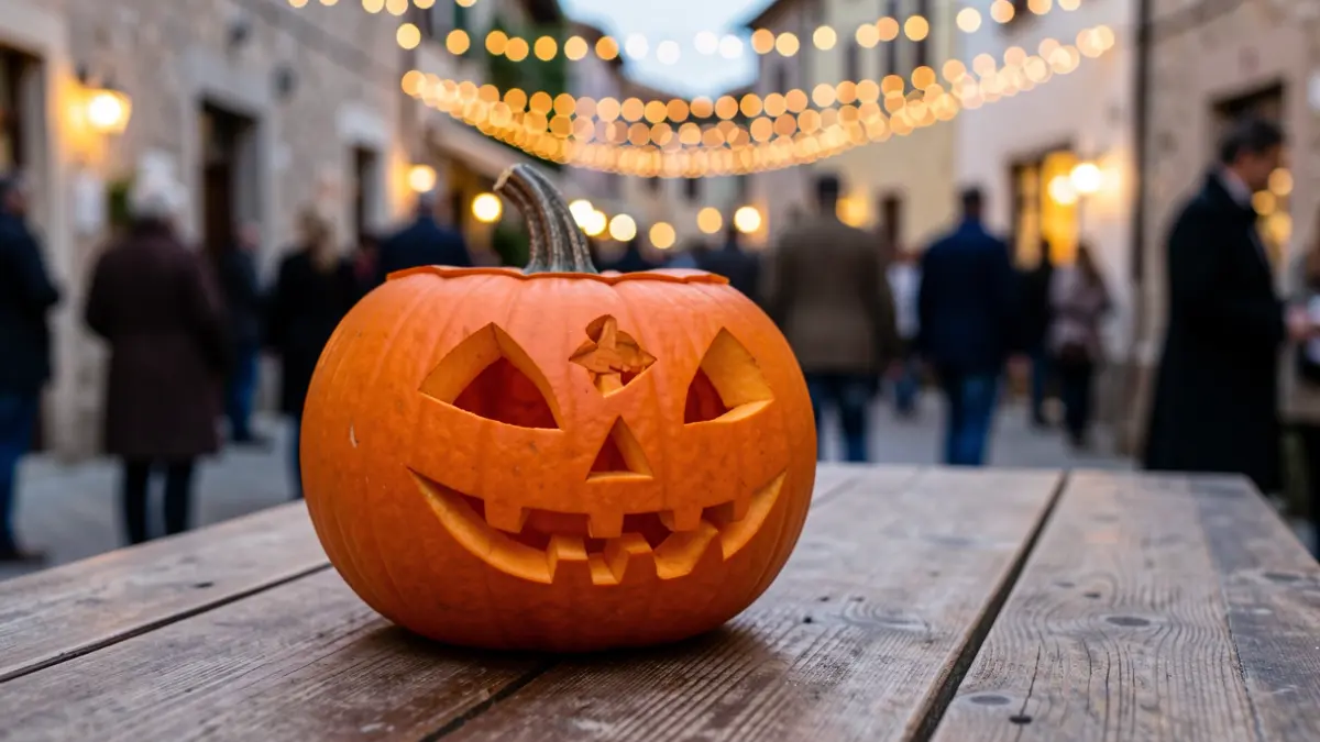 Generic image of a decorated pumpkin in a festive setting.
