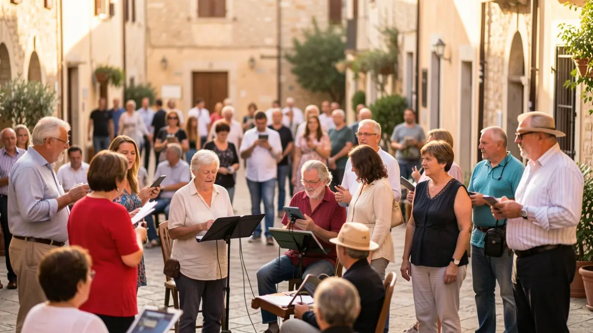 Imatge genèrica de persones participant en un acte cultural amb intèrprets de llengua de signes.