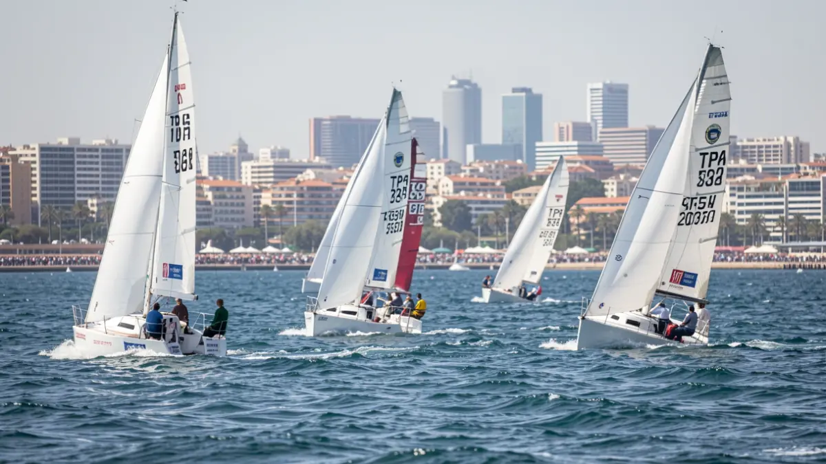 Imatge genèrica de velers de regata a la costa de València.
