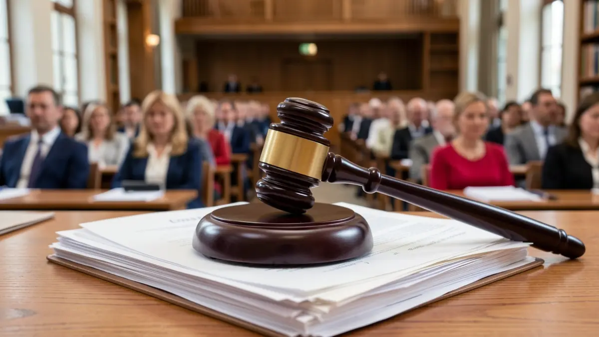 Imatge genèrica d'un martell de jutge sobre documents legals.